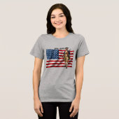 Revolutionary War Soldier & American Flag 250 URM トライブレンドＴシャツ (正面全面)