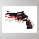 Revolver Pistol Gun on White ポスター<br><div class="desc">inspired pop art. Revolver on White.</div>