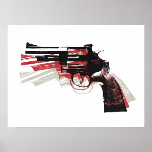 Revolver Pistol Gun on White ポスター (正面)