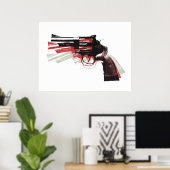 Revolver Pistol Gun on White ポスター (ホームオフィス)