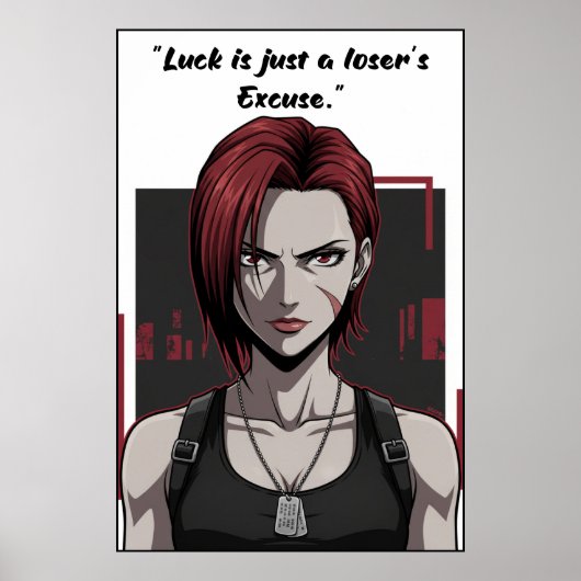 Revy – Black Lagoon Luck Quote Motivation Poster ポスター (正面)