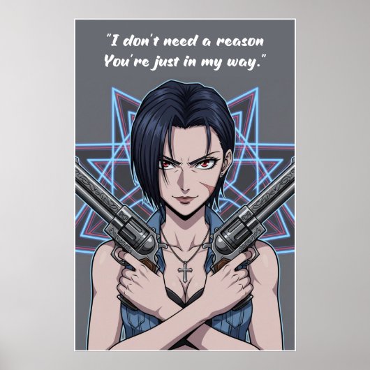 Revy – Black Lagoon Quote Poster ポスター (正面)