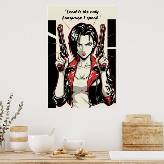 Revy – Lead Is the Only Language Quote Poster ポスター (キッチン)