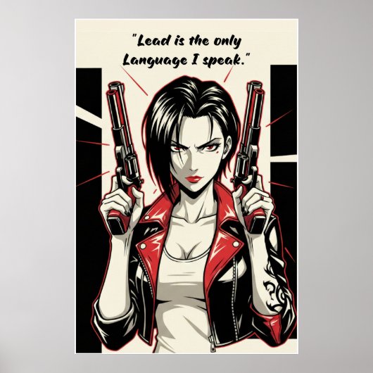 Revy – Lead Is the Only Language Quote Poster ポスター (正面)