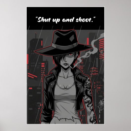 Revy – Shut Up and Shoot Quote Poster | Anime Wall ポスター (正面)