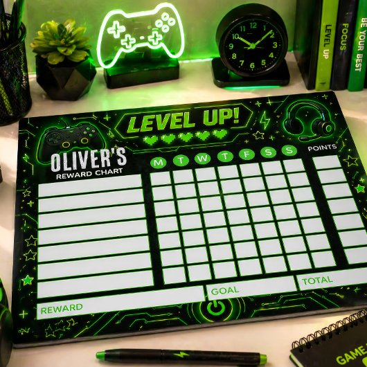 Reward Chart Gamer Personalised Chart ノートパッド