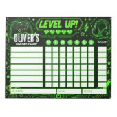 Reward Chart Gamer Personalised Chart ノートパッド (正面)