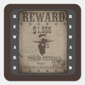 Reward Western Poster スクエアシール (正面)