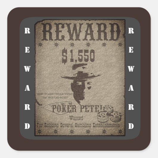 Reward Western Poster スクエアシール (正面)