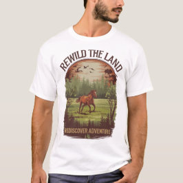Rewild the Land Rediscover Adventure Design Tシャツ