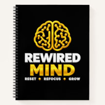 Rewired Mind ロゴ スパイラルノート - ブラックジャーナル