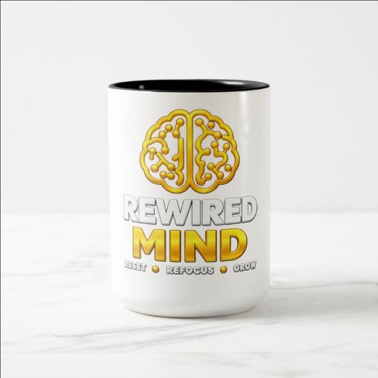 Rewired Mind ロゴ マグカップ - ブラック コーヒーマグ