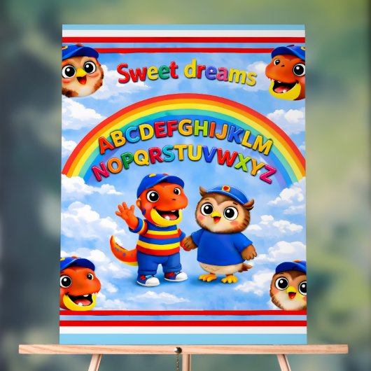 Rex and hoot ABC rainbow classroom premium 45 five アクリルサイン (ニュートラル)