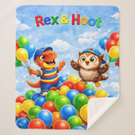 Rex and hoot ball pit adventure Sherpa シェルパブランケット