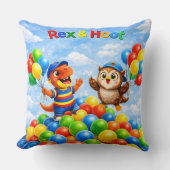 Rex and hoot ball pit adventure throw pillow クッション (正面)