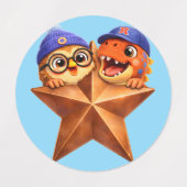 Rex and hoot Braun star grade one bulk sheet of 60 ラベル (デザイン1)