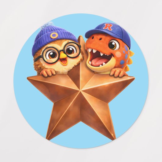 Rex and hoot Braun star grade one bulk sheet of 60 ラベル (デザイン1)