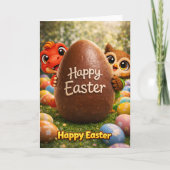Rex and hoot happy Easter giant chocolate egg gree カード (正面)