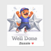 Rex and hoot two silver stars well done vinyl stic シール (シート)