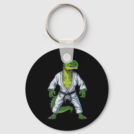 Rex Dinosaur Martial Arts Martial Artist Jiu-jitsu キーホルダー (正面)