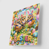 rex hoot clock easter nursery gifts スクエア壁時計 (傾斜)