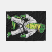 Rex Martial Arts Dinosaur Jiu-jitsu Bjj Karate  フリースブランケット (正面(横))