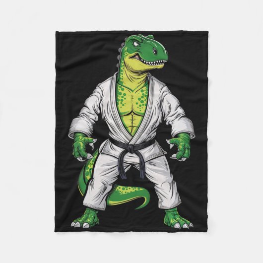 Rex Martial Arts Dinosaur Jiu-jitsu Bjj Karate  フリースブランケット (正面)