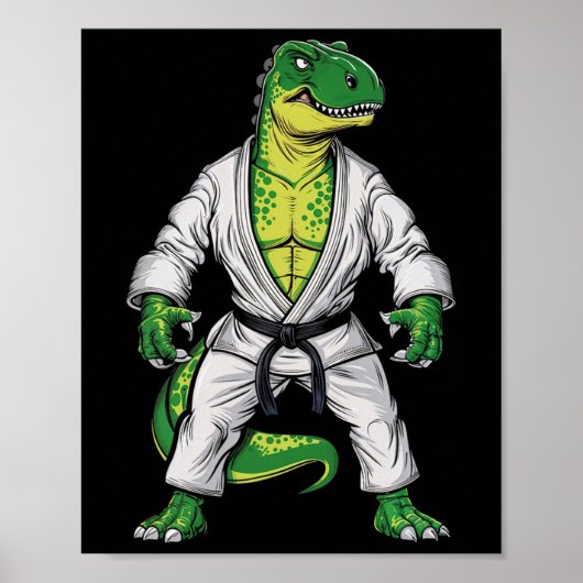 Rex Martial Arts Dinosaur Jiu-jitsu Bjj Karate ポスター (正面)