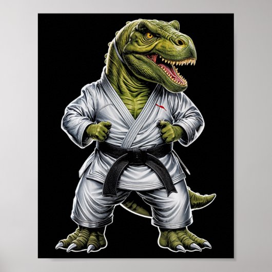 Rex Martial Arts Dinosaur Karate Jiu-jitsu Ninja  ポスター (正面)
