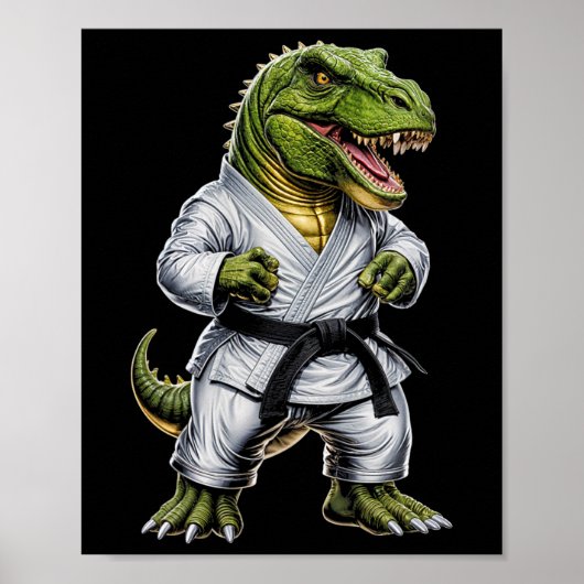 Rex Martial Arts Dinosaur Karate Judo Bjj Fighter  ポスター (正面)