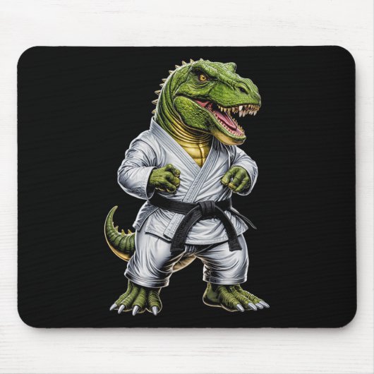 Rex Martial Arts Dinosaur Karate Judo Bjj Fighter  マウスパッド (正面)