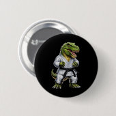 Rex Martial Arts Dinosaur Karate Judo Bjj Fighter  缶バッジ (正面&裏面)