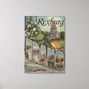 Rexburg、アイダホ-大きい手紙場面 キャンバスプリント