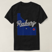 Rexburg Idaho IDマップ Tシャツ (デザイン正面)
