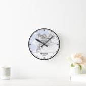 Reykjavik Clock City Line Art ラウンド壁時計 (ホーム)