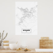 Reykjavik, Iceland (black on white) ポスター (キッチン)