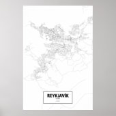 Reykjavik, Iceland (black on white) ポスター (正面)