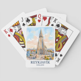 Reykjavik Iceland Church Watercolor Skyline Travel トランプ