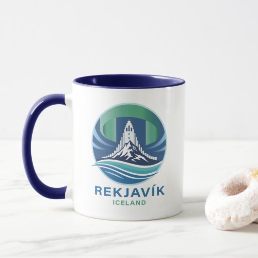 Reykjavik Iceland Europe マグカップ (ドーナツ)