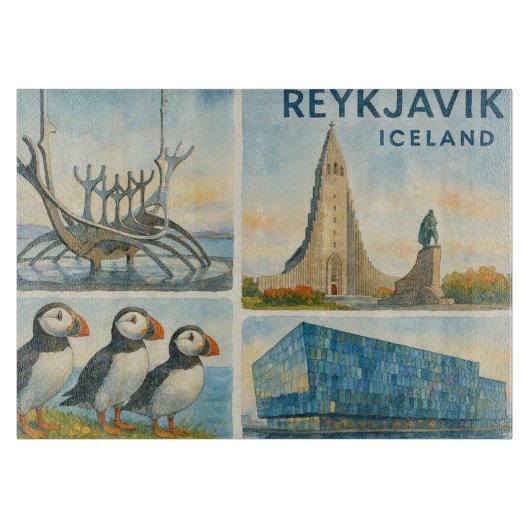 Reykjavik Iceland multiview  カッティングボード (正面)