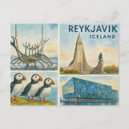 Reykjavik Iceland multiview  シーズンポストカード