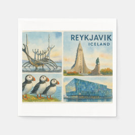 Reykjavik Iceland multiview  スタンダードカクテルナプキン