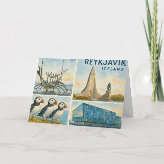 Reykjavik Iceland multiview  ノートカード (正面)