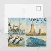 Reykjavik Iceland multiview  ポストカード (正面/裏面)