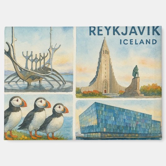 Reykjavik Iceland multiview  マグネット (正面)