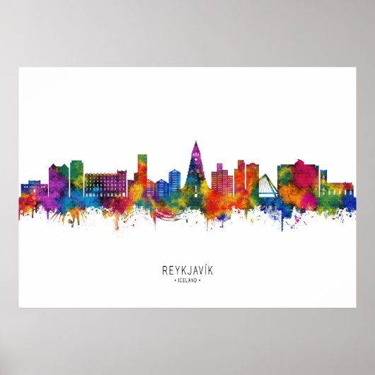 Reykjavik Iceland Skyline ポスター (正面)