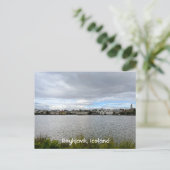 Reykjavik Iceland View from Tjornin Personalize ポストカード (スタンド正面)