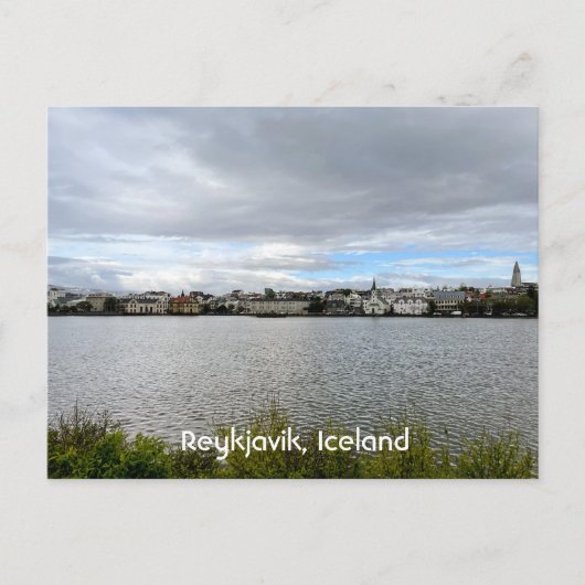 Reykjavik Iceland View from Tjornin Personalize ポストカード (正面)