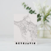 Reykjavik Iceland Vintage Travel Map ポストカード (スタンド正面)