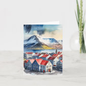 Reykjavik Iceland Watercolor カード (正面)